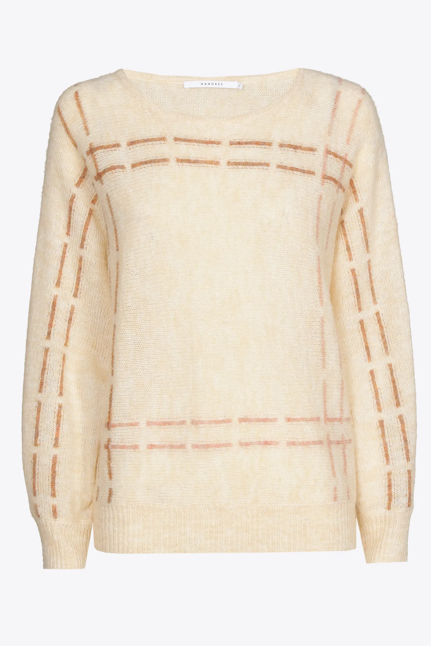 Shop Mohair pull met gebreide strepen DAMES Xandres Plus | Truien & Cardigans