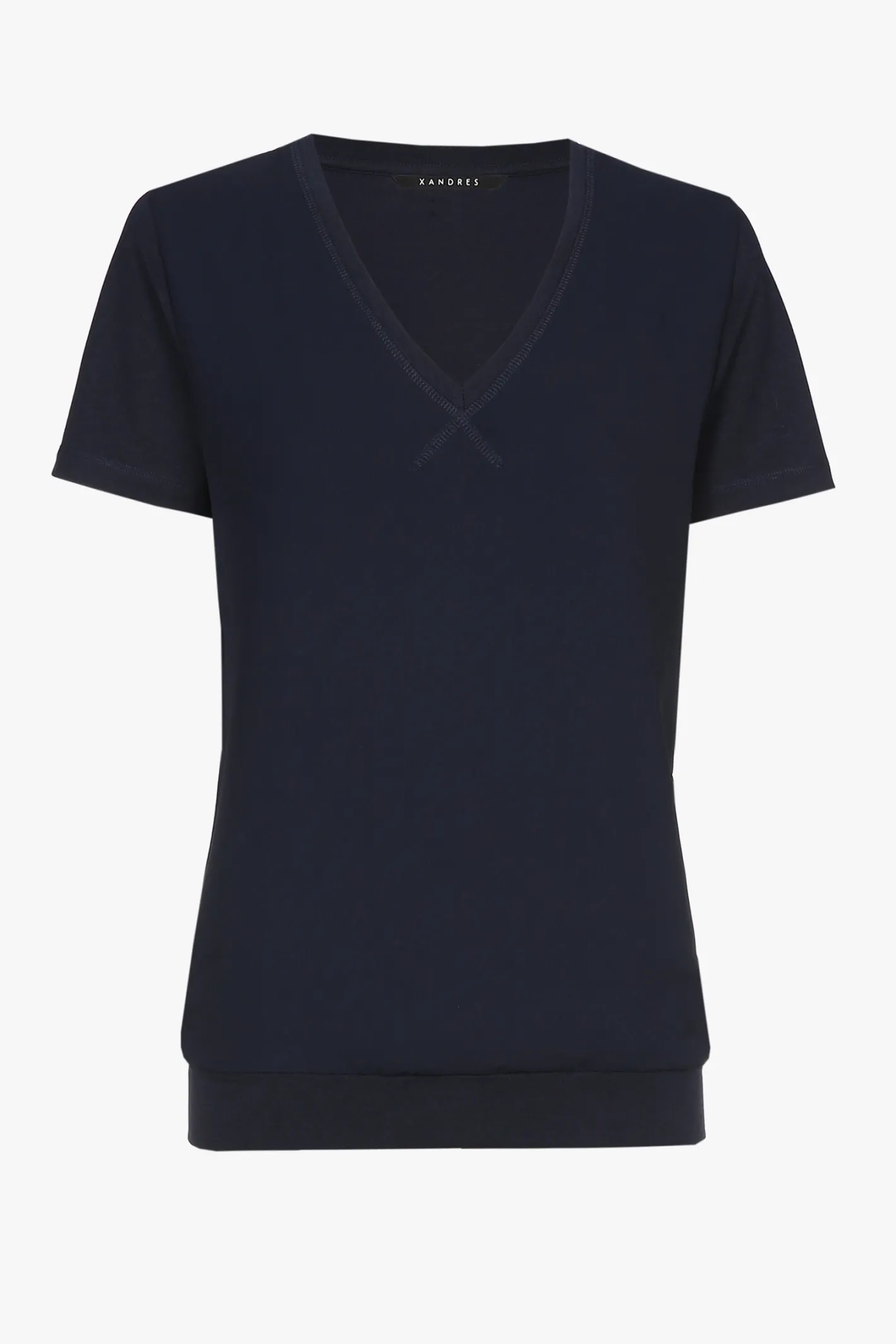 Clearance blauw T-shirt met V-hals DAMES Xandres Plus | Essentials