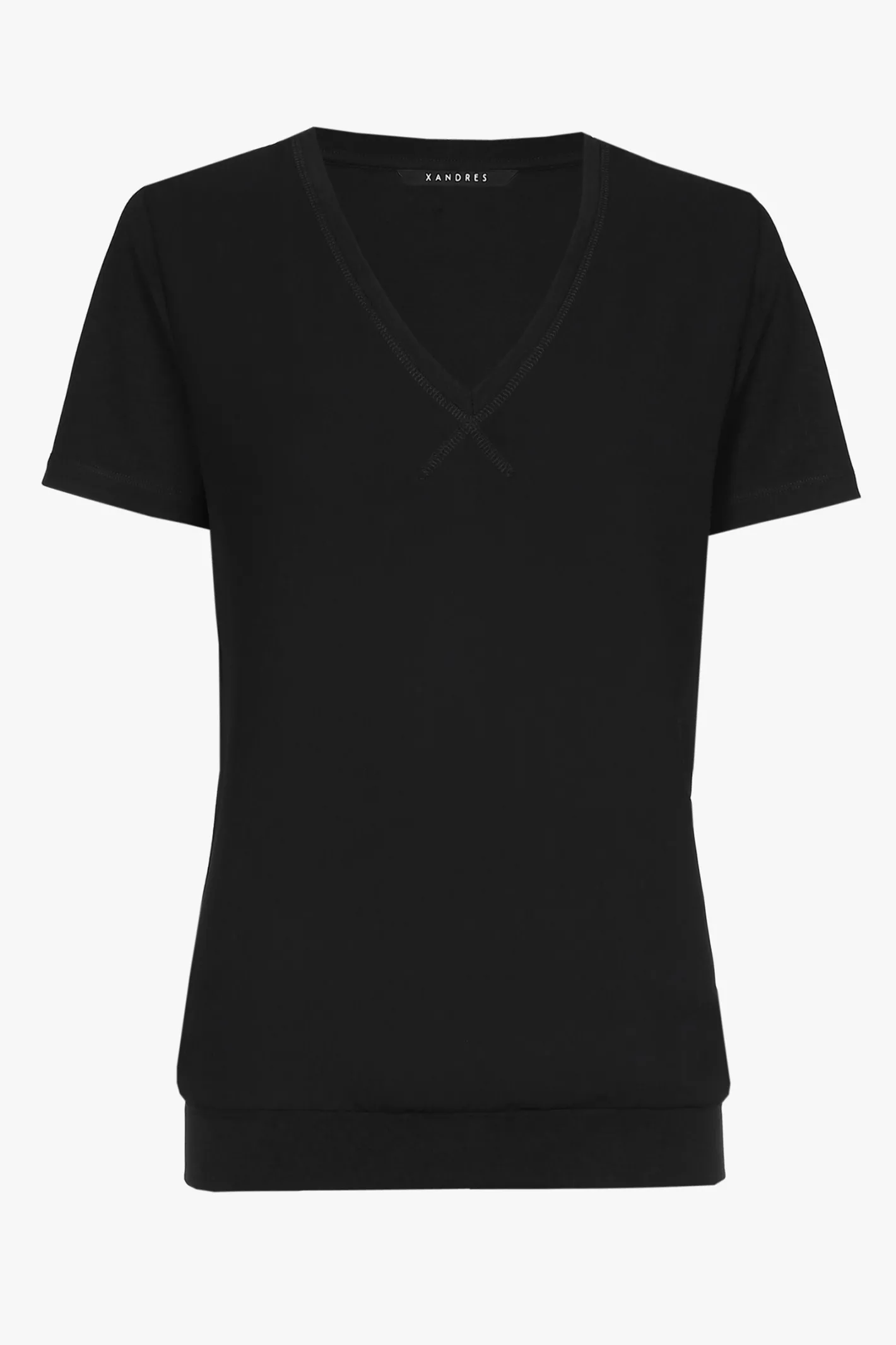 Outlet Zwart T-shirt met V-hals DAMES Xandres Plus | Essentials